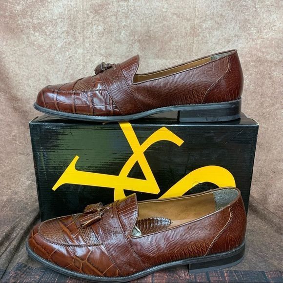 Sz13 Stacy Adams Brown Tassel Slip on Shoes 👞 - Picture 1 of 10
